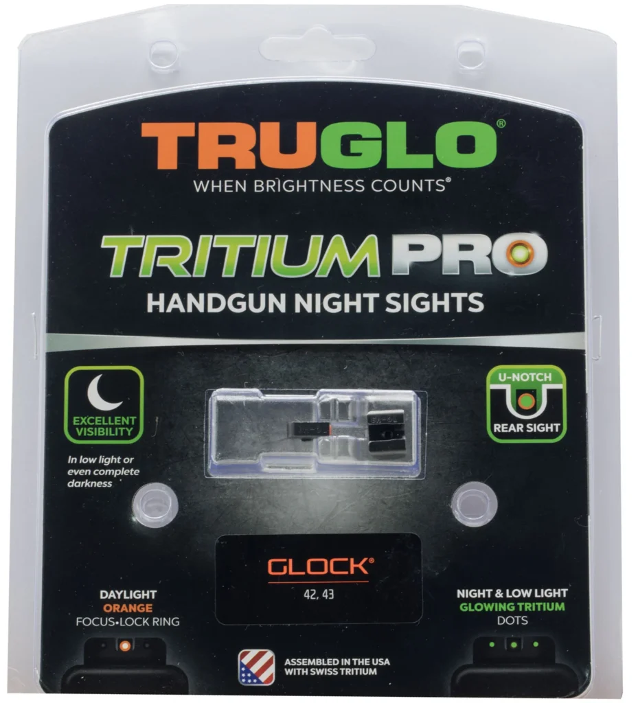 TruGlo TG231MP1C Tritium Pro  Black | Green Tritium Orange Outline Front Sight Green Tritium Rear Sight