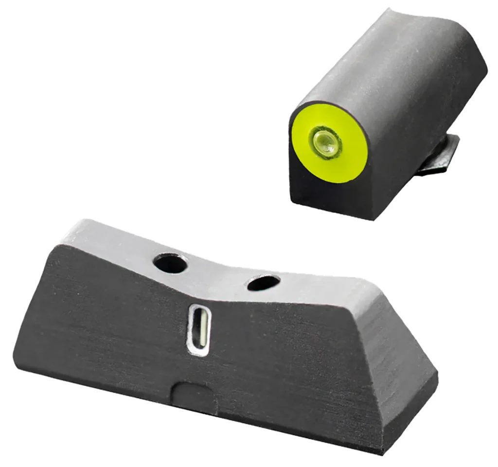 XS Sights GL0011S5Y DXT2 Big Dot Night Sights fits Glock  Black | Green Tritium Yellow Outline Front Sight Green Tritium White Outline Bar Rear Sight