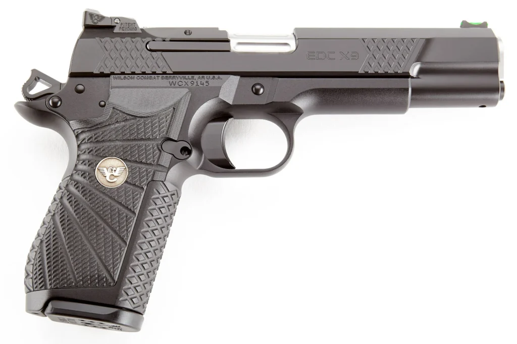 Wilson Combat EDCXLP9 EDC X9L 9mm Luger 15+1 5" Stainless Steel Barrel, Black DLC Serrated Stainless Steel Slide, Black Armor-Tuff Aluminum Frame w/Beavertail, Black G10 Starburst Grip, Ambidextrous