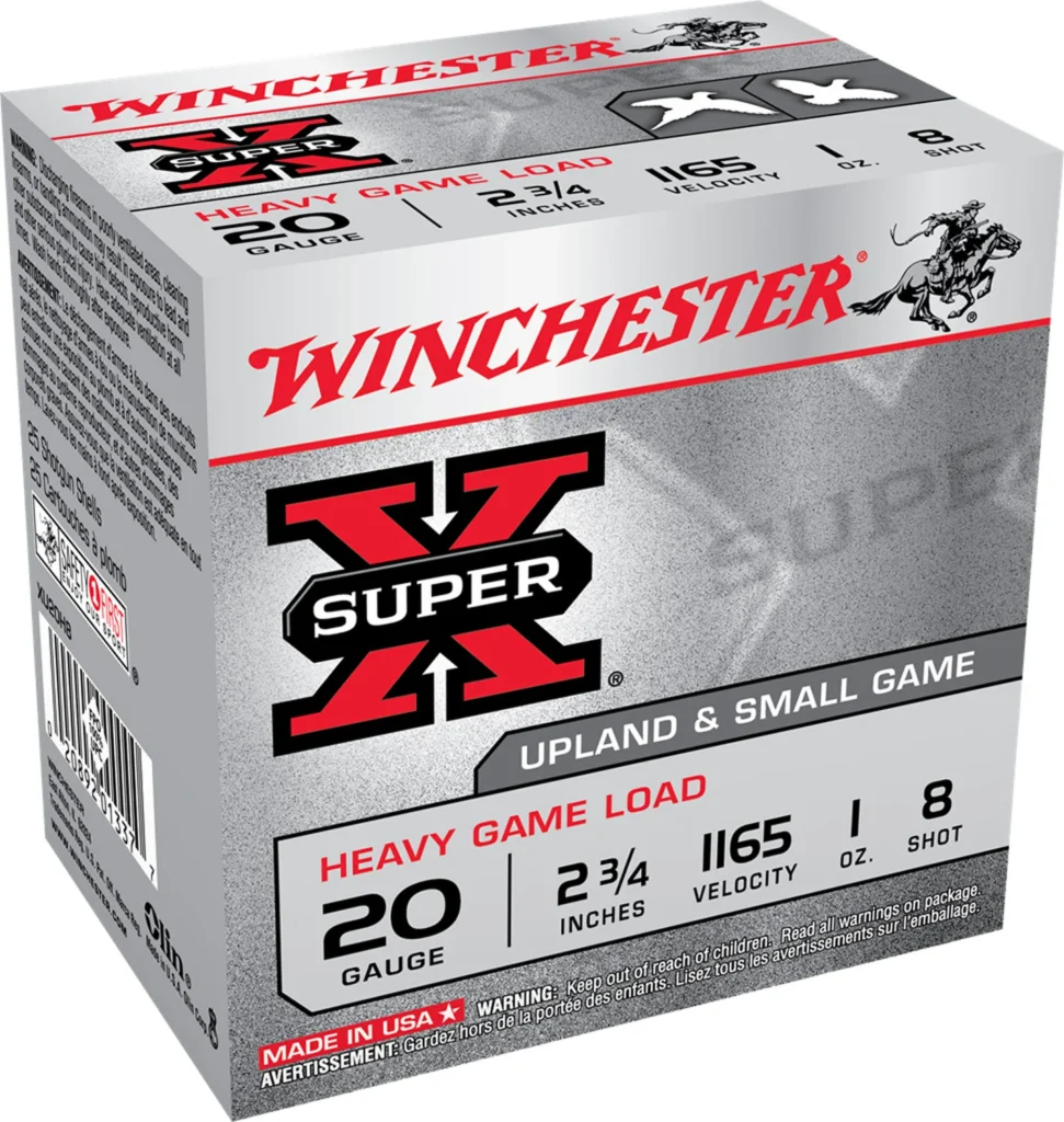 Winchester Ammo XU20H8 Super X Heavy Game Load 20Gauge 2.75" 1oz 8Shot 25 Per Box/10 Case