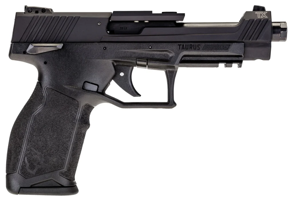 Taurus 1TX22C151 TX22 Competition 22 LR 16+1 5.25" Overall Black Steel/Threaded Barrel, Hard Coat Anodized Aluminum/Optic Cut/Serrated Slide & Polymer Frame w/Picatinny Rail w/Polymer Grips