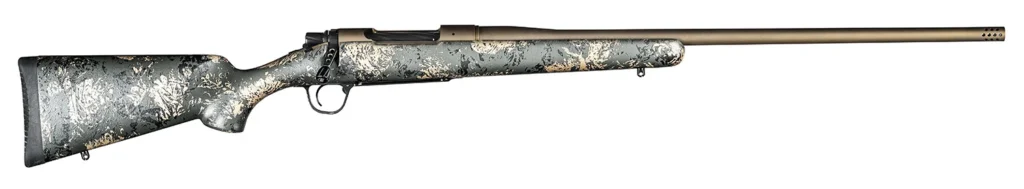 Christensen Arms 8010108500 Mesa FFT 300 Win Mag 3+1 22" Threaded Barrel, Burnt Bronze Cerakote, Green with Black/Tan Webbing Stock