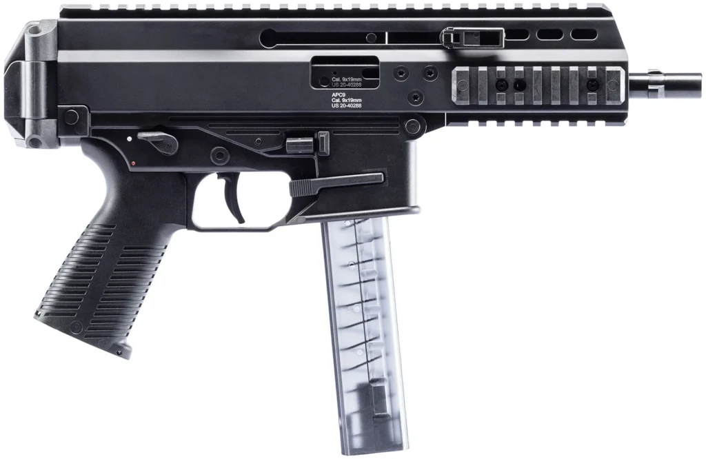 B&T Firearms 36039 APC Pro 9mm Luger 30+1 6.80" Black Steel Barrel, M-LOK Handguards, Black Hard Coat Anodized Aluminum Picatinny Rail Receiver, Black Polymer Grips, Ambidextrous