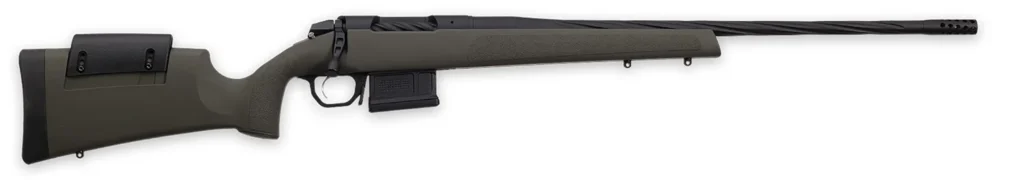 Weatherby 3WRXP243NR4B 307 Range XP 243 Win 5+1 22" Fluted Barrel, Black Barrel/Rec, OD Green Synthetic Stock with Adj. Cheek Rest, Accubrake Muzzle Brake, TriggerTech Trigger