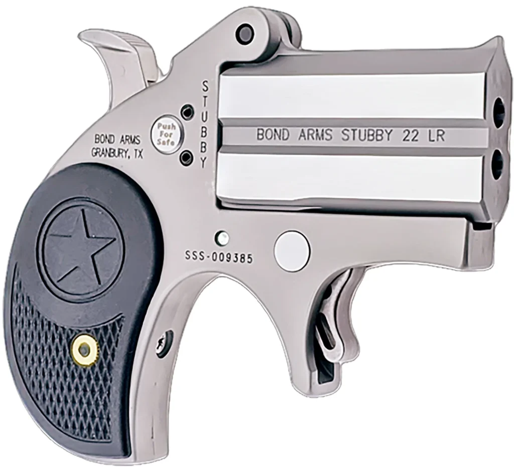 Bond Arms BASTB Stubby  22 LR 2rd Shot 2.20" Matte Stainless Steel Frame Black Textured Polymer Grips