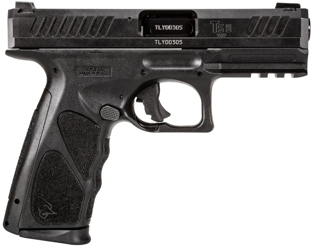 Taurus 1TS9SR041 TS9  Full Size Frame 9mm Luger 17+1 4" Matte Black Steel Barrel, Matte Black Serrated Steel Slide, Matte Black Polymer Frame w/Picatinny Rail, Black Polymer Grip, Includes 2 Magazines