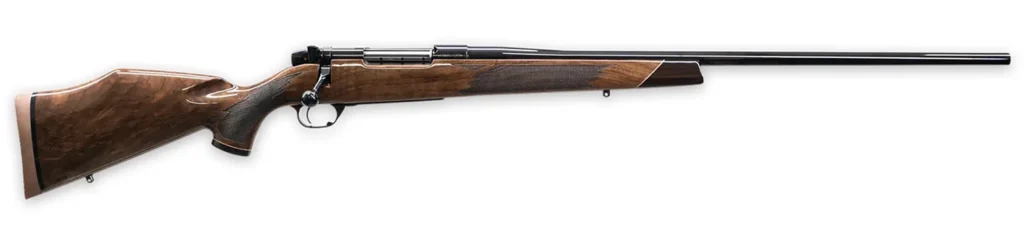 Weatherby MDX01N7MMWR6O Mark V Deluxe 7mm Wthby Mag 3+1 26" High Gloss Fluted Barrel, High Gloss Blued Drilled & Tapped Stainless Steel Receiver, Fixed Gloss Walnut  Stock