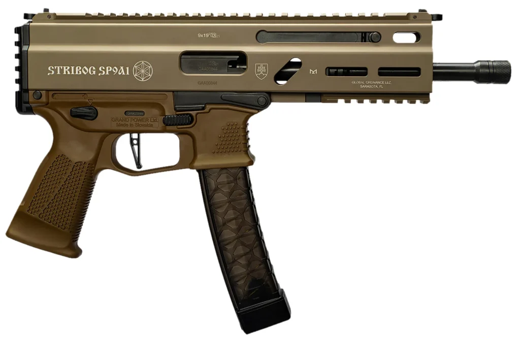 Global Ordnance LLC 197892004763 Grand Power Stribog SP9A1 9mm Luger 30+1 8" Flat Dark Earth