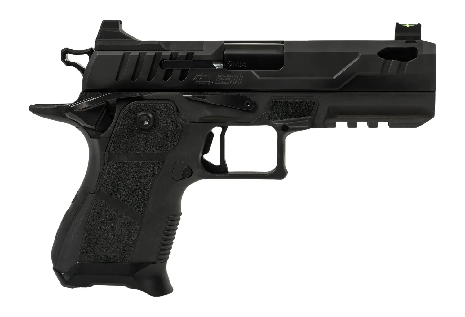 Oa Defense 2311 Pro Compact Frame 9mm Luger 15+1 4.25" DLC Black Steel Optic Ready/Serrated Slide, Black Aluminum Frame w/Picatinny Rail, Black Polymer Grip, Ambidextrous