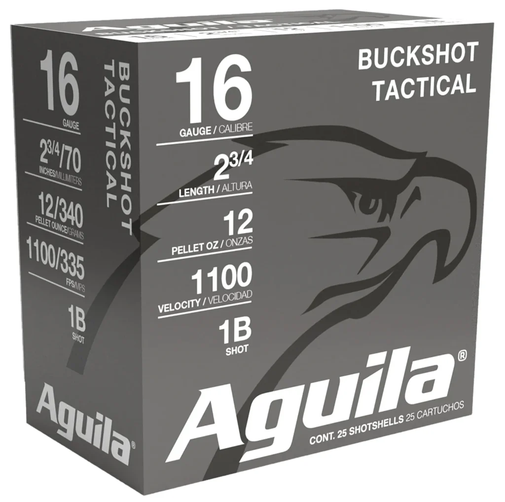 Aguila 1C1601BA Buckshot High Velocity 16Gauge 2.75" 1 1/8oz 1Buck Shot 25 Per Box/10 Case