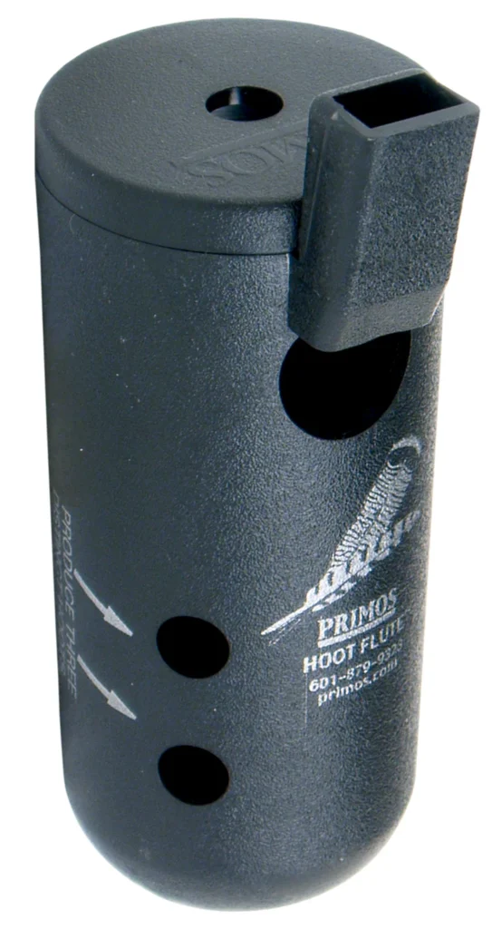 Primos 314 Hoot Flute  Open Call Owl/Turkey Sounds Attracts Turkeys Black Plastic