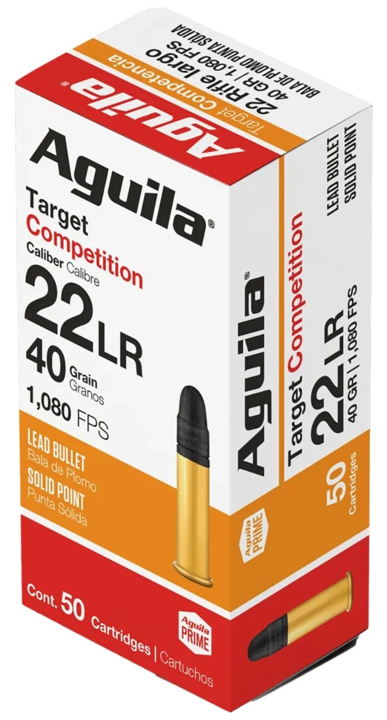 Aguila 1B220514 Competition  22LR 40gr Lead Solid Point 50 Per Box/20 Case