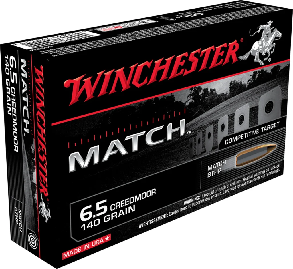 Winchester Ammo S65CM Match  6.5Creedmoor 140gr Sierra MatchKing BTHP 20 Per Box/10 Case