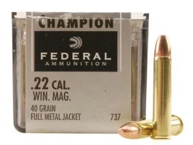 Federal .22 WMR 40gr FMJ Brass – 50rd